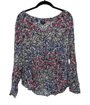 A.N.A Floral Long Sleeve Top Sz Xxl thumbnail 1
