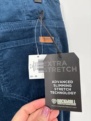 Rock & Roll blue corduroy pull on flare bell bottoms new 28 x 36 thumbnail 3