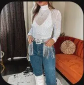 Denim Blvd Rhinestone Jeans thumbnail 2