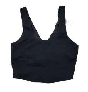 Aerie Waffle Lace Longline Bralette Unlined Black Size Medium thumbnail 1