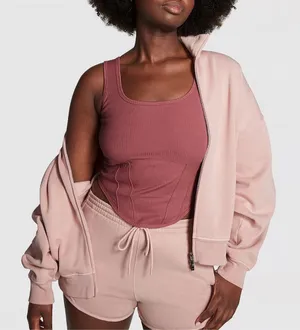 PINK Victoria's Secret Ivy Fleece Curve Hem Shorts thumbnail 1