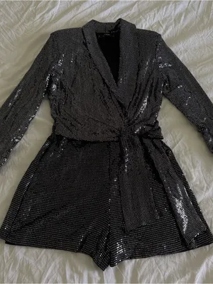 NWOT Zara Sequin Jumpsuit with Tie thumbnail 5
