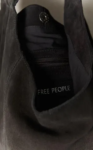 NWT Free People Bobbi Slouch Suede Tote In Black $98 MSRP 100% Leather No refunds returns or cancellations thumbnail 7