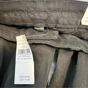 American Eagle Skater Trouser Pants 14 Black Wide Leg Stretch 32” NWT thumbnail 5