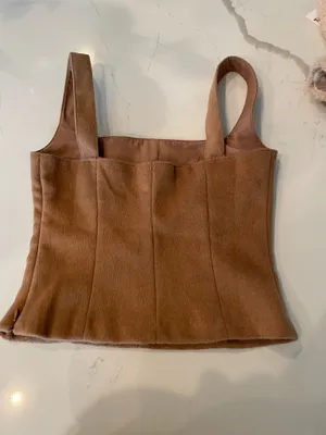Zara faux fur corset top thumbnail 7