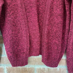 Abercrombie Fitch Open Front Knit Cardigan Women’s Small Berry Pink Long Sleeve thumbnail 3