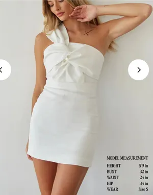 American Threads White Zola One-Shoulder Mini Dress thumbnail 1