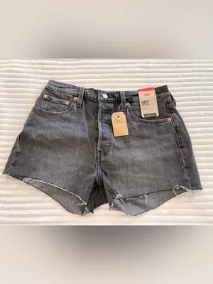 NWT Levi's 501 Women's Charcoal Gray Cutoff Denim Shorts Size 29 thumbnail 2