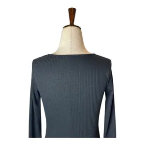 Aritzia Wilfred Sweater‎ Women XXS Black Pearl Button Ribbed Knit Top Whimsigoth thumbnail 6