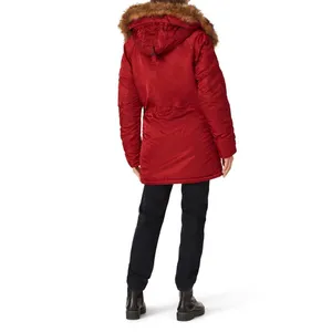 Alpha industries Sz Small Red Faux Fur Hood N-3B Waterproof Winter Parka jacket thumbnail 3