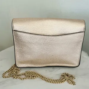 Coach Women's Turnlock Chain Crossbody Leather Bag, Platinum/Gold, NWOT thumbnail 8