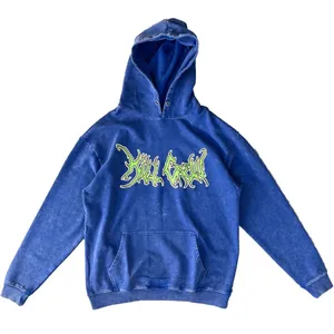 Kill Crew blue and green lux wolf hoodie thumbnail 1