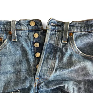 Levi’s 501 button fly distressed cutoff denim shorts size 24 thumbnail 7