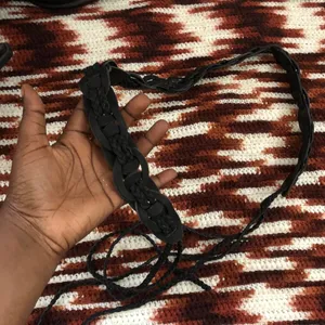 Y2K Black leather suede braided belt boho hippie gothic #subversive #grunge #whimsygoth #festival 2000s #stagecoach Approx 60” total length thumbnail 1