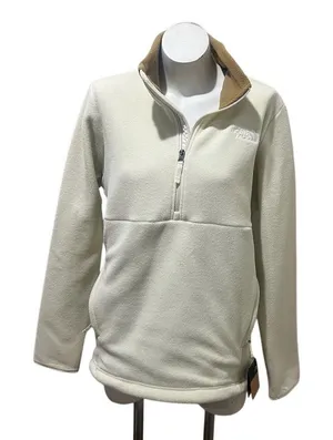 The North Face Womens Fleece Pullover 1/4 Zip Ivory Mock Neck Size L thumbnail 1