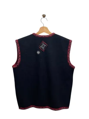 Woolrich Vintage Wool Christmas Sweater Black Size XL Grandmacore Party Holiday thumbnail 10