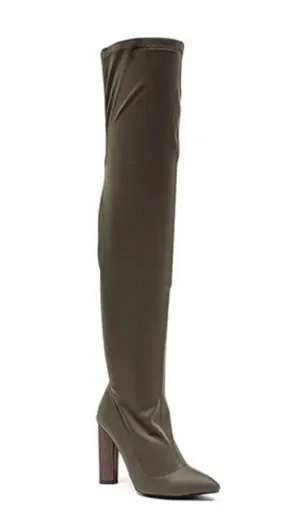 French blu Stella Over The Knee Block Heel Boots thumbnail 1