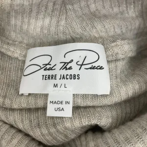 Feel The Piece Oatmeal Sleeveless Knit Turtleneck Top M/L Ribbed Luxe Boho thumbnail 10