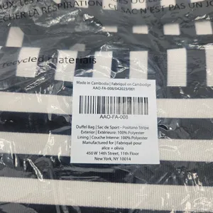 Alice & Olivia By Stacey‎ Bendet Black & White Striped Duffel Bag NWT thumbnail 6