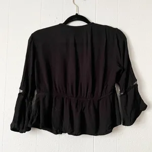 Ambiance Top Womens XS Flared Sleeve Cropped Witchy Goth Boho Dark Fairy Y2K thumbnail 8