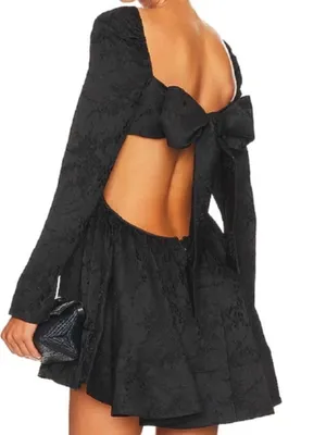 NWT Sau Lee Lena Dress Mini Black Size 6 thumbnail 2