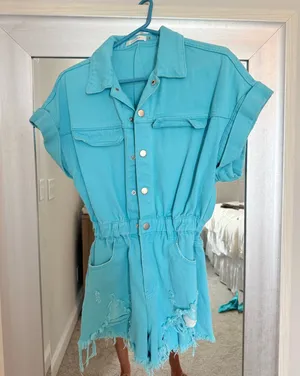 Denim romper Blue thumbnail 1