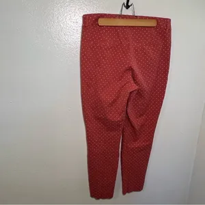 Old Navy Women's Size 6 Pixie High Rise Ankle Pant Gooseberry Red Pink Polka Dot thumbnail 4