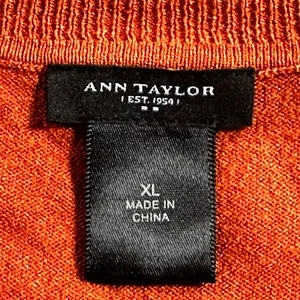 Ann Taylor XL Burnt Orange Short Sleeve Button Cardigan thumbnail 5