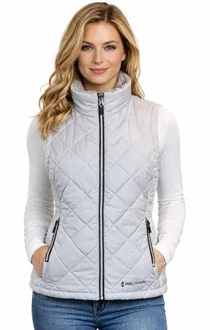 Free Country white reversible vest Sherpa Medium ski winter Layerable thumbnail 1
