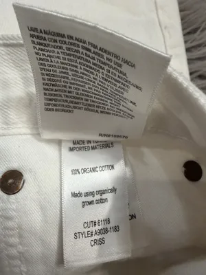 Agolde organic cotton denim criss cross high rise shorts raw hem white 31 thumbnail 10