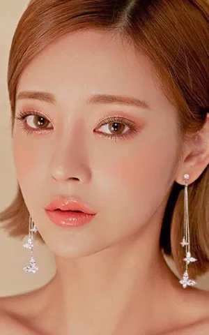 Gold Butterfly Crystal Long Tassel Dangle Drop Earrings for Women thumbnail 6