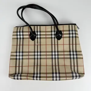 Authentic Vintage Burberry Blue Label Nova Check Plaid Canvas Tote Bag thumbnail 1