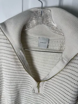 Varley Tara Pointelle Half Zip Sweater S thumbnail 6