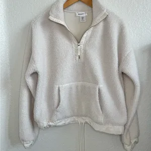 Anthropologie Bailey 44 Sherpa Jacket Teddy Pullover Relax Fit Cozy Off White XS thumbnail 3