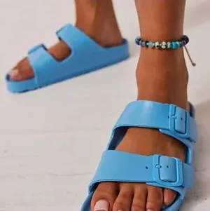 Birkenstock Sky Blue Double-Strap Slide Sandals thumbnail 1