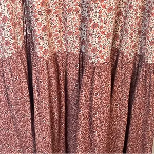 American Eagle Strapless Maxi Dress With Side Slit Sz XL Pink Floral Smocked thumbnail 6