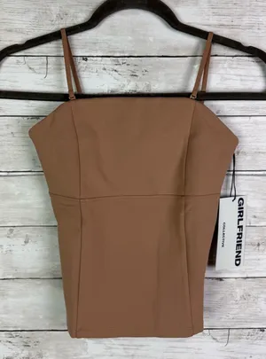 GIRLFRIEND COLLECTIVE Devon Compressive Cami Tan Size Small thumbnail 1