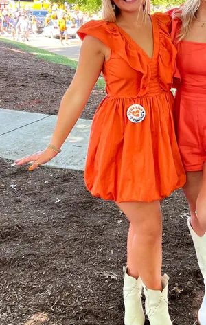 Orange Babydoll Dress thumbnail 1
