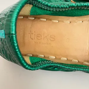 Tieks Ballet Flats 9 Emerald Green Patent Leather Foldable Classic Travel Career thumbnail 2