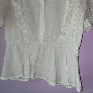 Alice Blue Size XL White Ruffle Blouse Top Coquette Cottagecore Soft Girl thumbnail 3