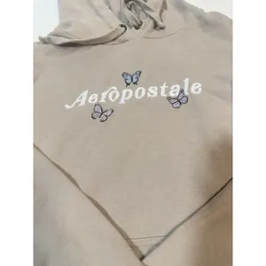 Aeropostale Butterfly Sweater Pullover Hooded Size m Beige thumbnail 4