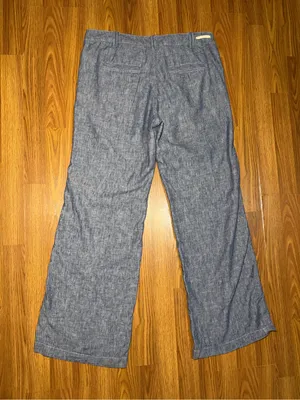 Pilcro x Anthropologie Linen Blend Wide Leg Lightweight Chambray Pants 12. thumbnail 3