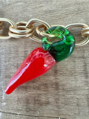 NWOT Anthropologie Bag Charm Swag Belt Chain Gold 🌶️🧲🍒🐟 thumbnail 7