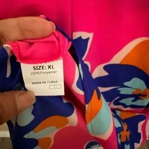 Vibrant Floral Blouse with Blue Accents thumbnail 5
