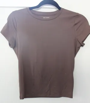 Hollister Seamless Fabric Crew Baby Tee Brown thumbnail 2
