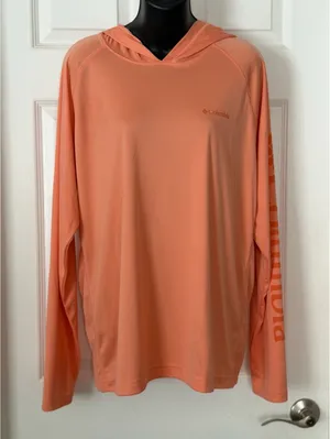 Columbia Omni-Shade peach hooded long sleeve top thumbnail 1