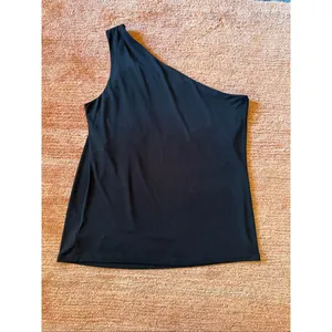 Michael Michael Kors One Shoulder Black Top Silver Hardware Size L thumbnail 9