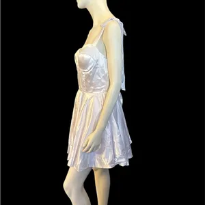 Elegant Satin Sweetheart Neckline Short Wedding Dress 10 White NWOT thumbnail 2