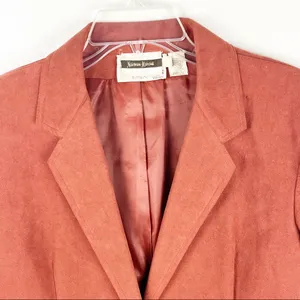 NEIMAN MARCUS Suede Copper Single Button Pocket Lined Blazer Small Western Boho thumbnail 8