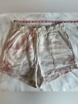 Abercrombie & Fitch Cloud Paperbag Shorts Blush Pink Tie Dye Size XL thumbnail 7